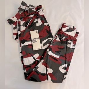 Almost Famous Paper Bag Waist Jogger Camo